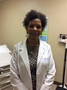 Nurse Practitioner, Helen Oke-Thomas, at Drury University's Panther Clinic